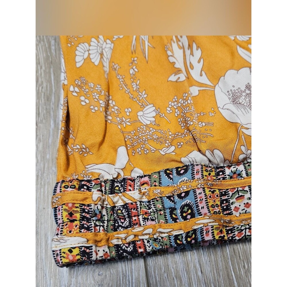 Anthropologie Tiny Floral Surplice V Neck Blouse Top Yellow Gold Women's Small - Picture 8 of 11